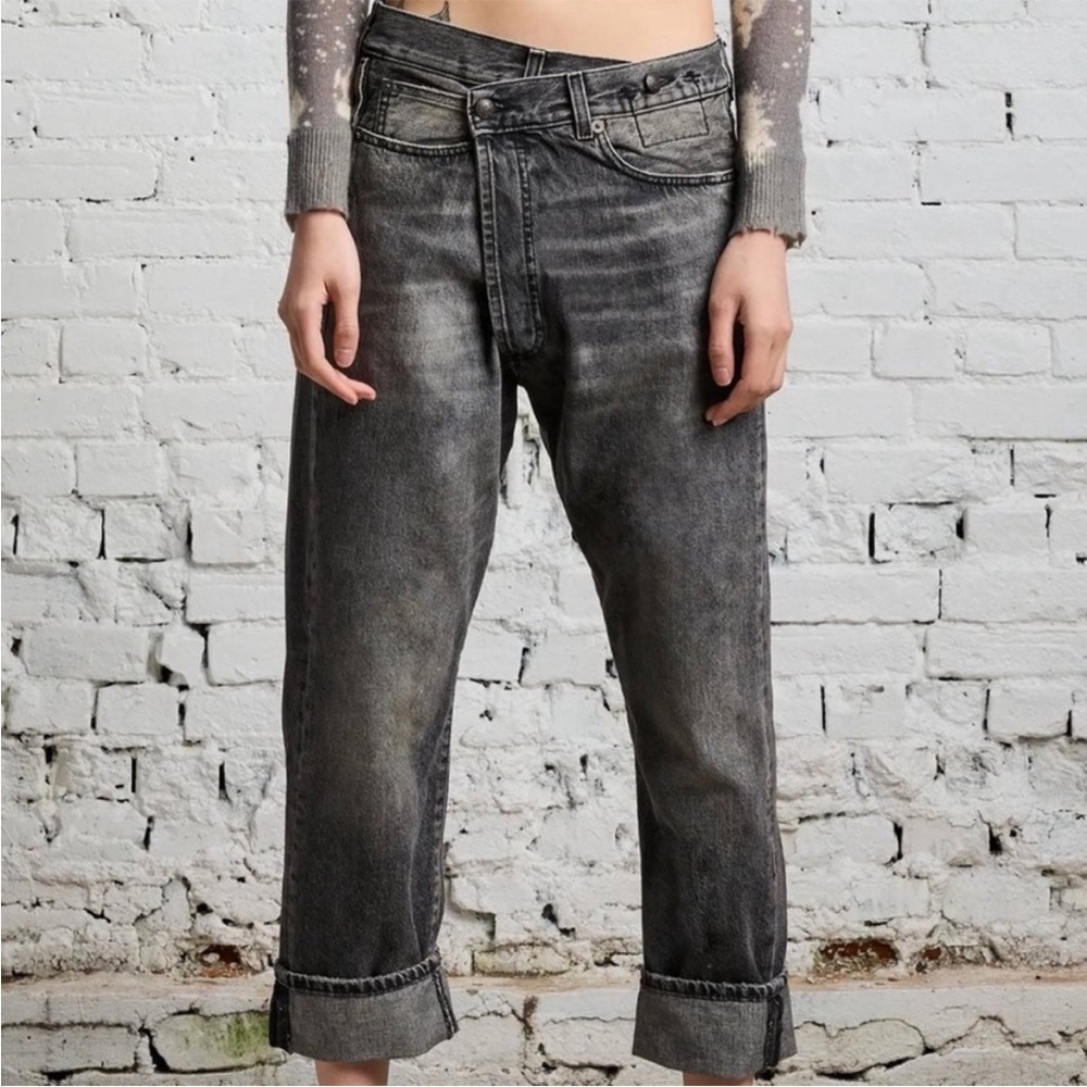 R13 Charcoal Boyfriend Jeans - Picture 3 of 13